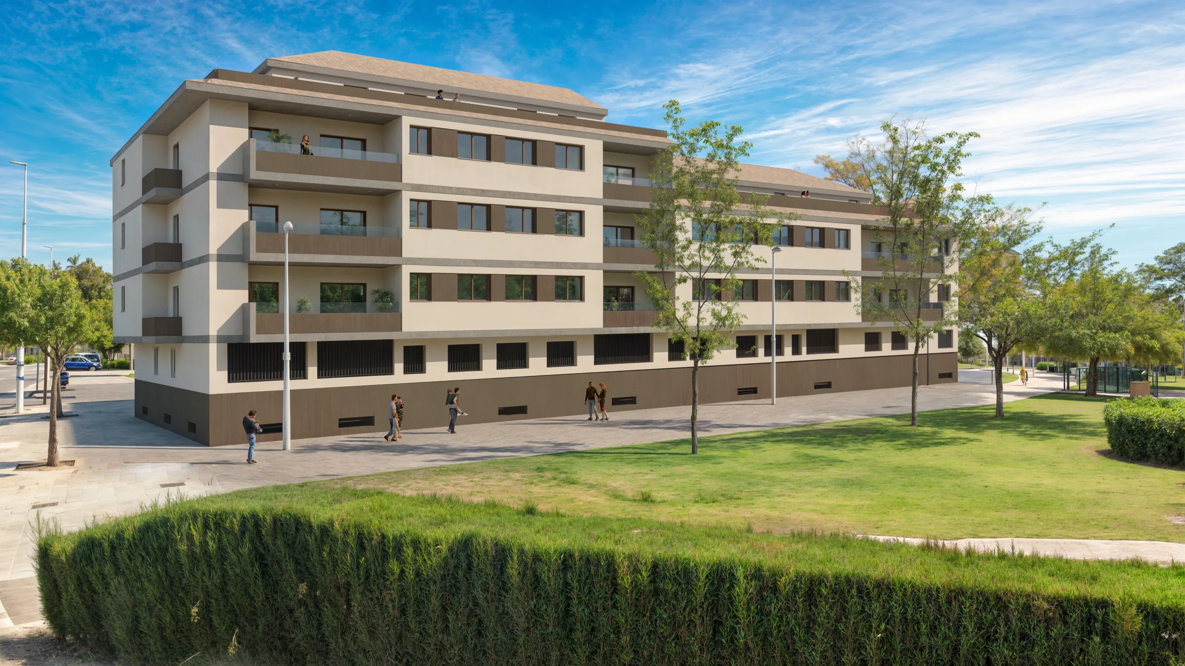 Facade of Mirador Camp de Turia II in La Pobla de Vallbona